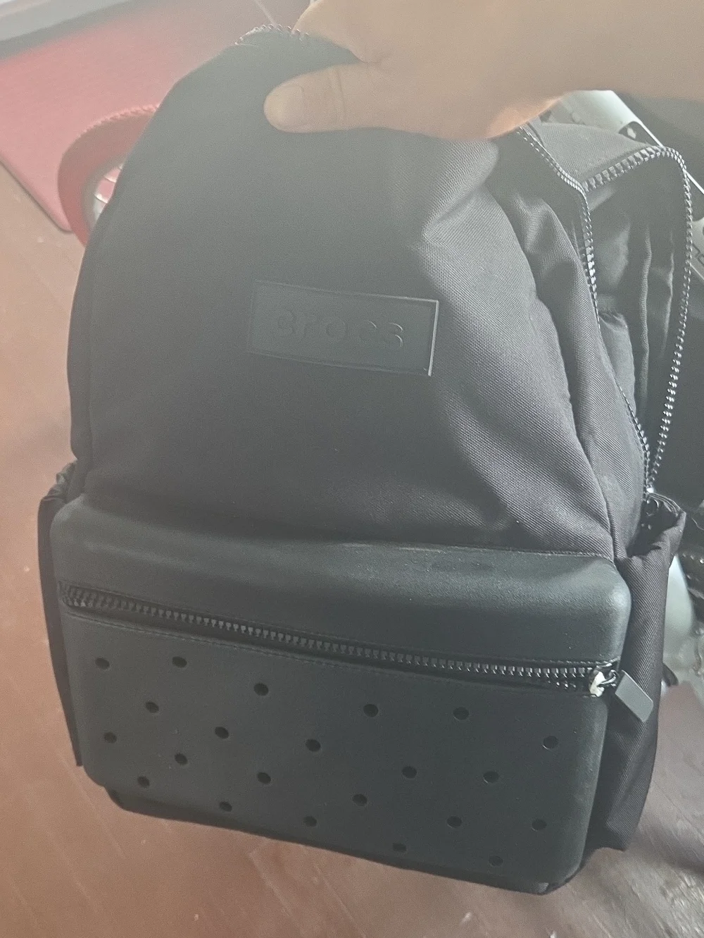 CROCS Men's Black Backpack with Front Compartment